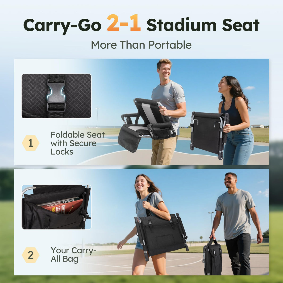 2 Pack Folding Stadium Seats H93536