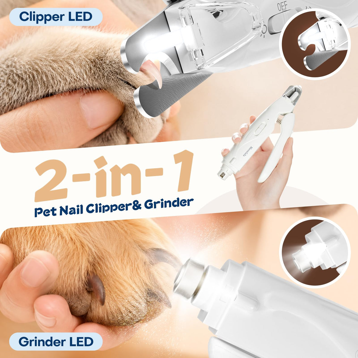 Dog Nail Clippers with Light and Dog Nail Grinder M8536
