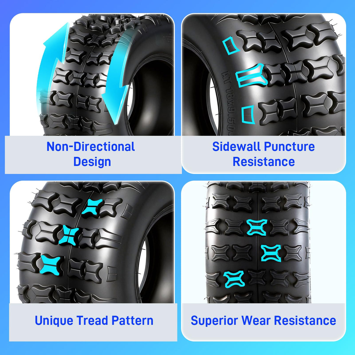 18x9.5-8 All-Terrain ATV/UTV Tires Set of 2 D665047