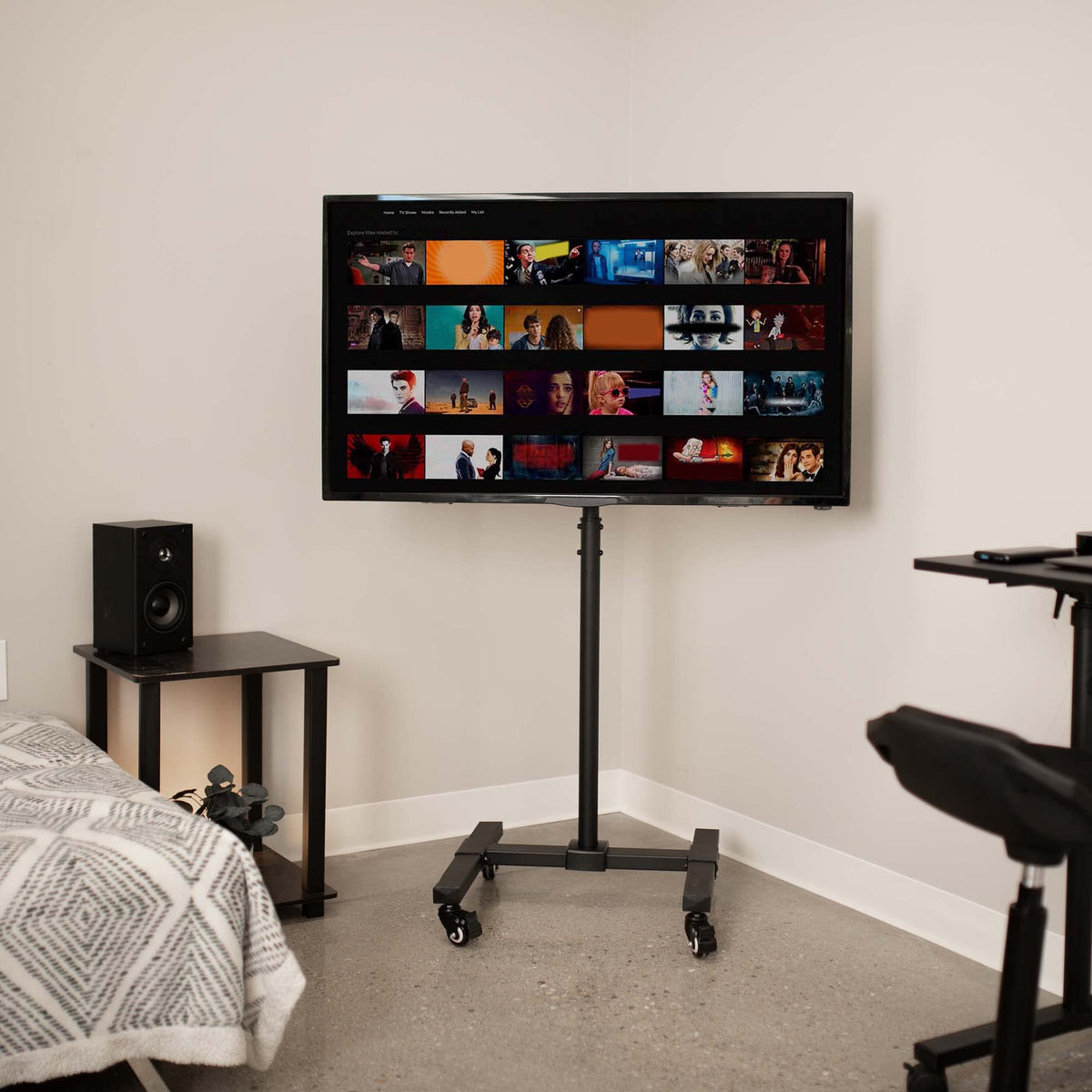 Black Rolling TV Cart for 13 to 50 inch Screens S709999