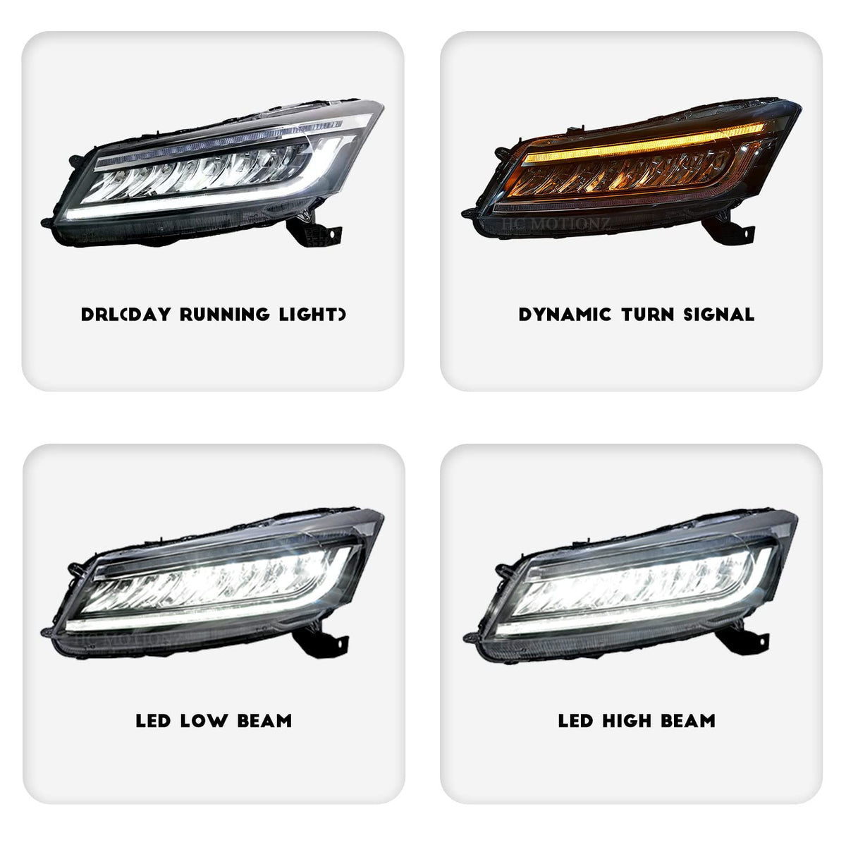 Headlights For Honda Accord 2008-2012, Driver and Passenger Side (Pair) N37672