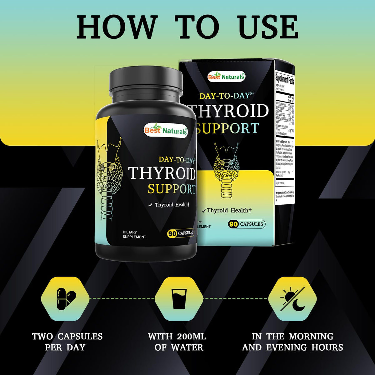 90 Vegetable Capsules Thyroid Support Supplement W807177