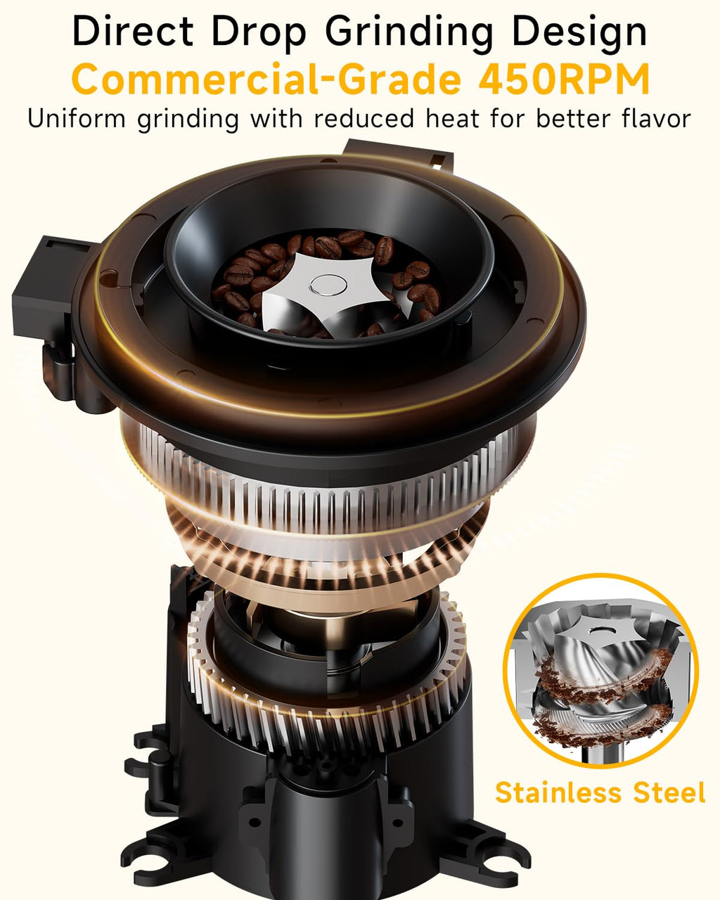Conical Burr Coffee Grinder, 34 Settings X115