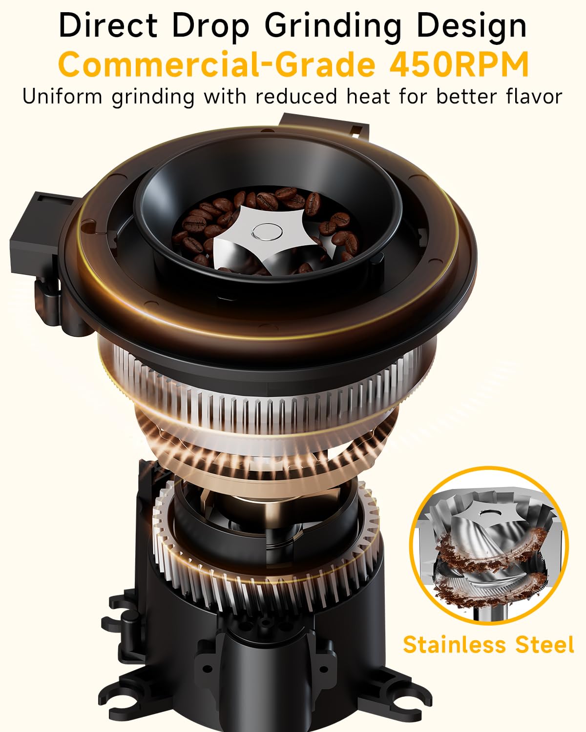 Conical Burr Coffee Grinder, 34 Settings X115