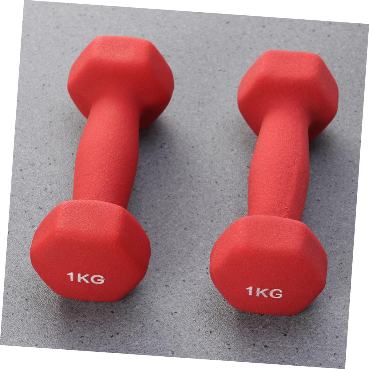 Ergonomic Hexagonal Neoprene Coated Dumbbells Red N52719