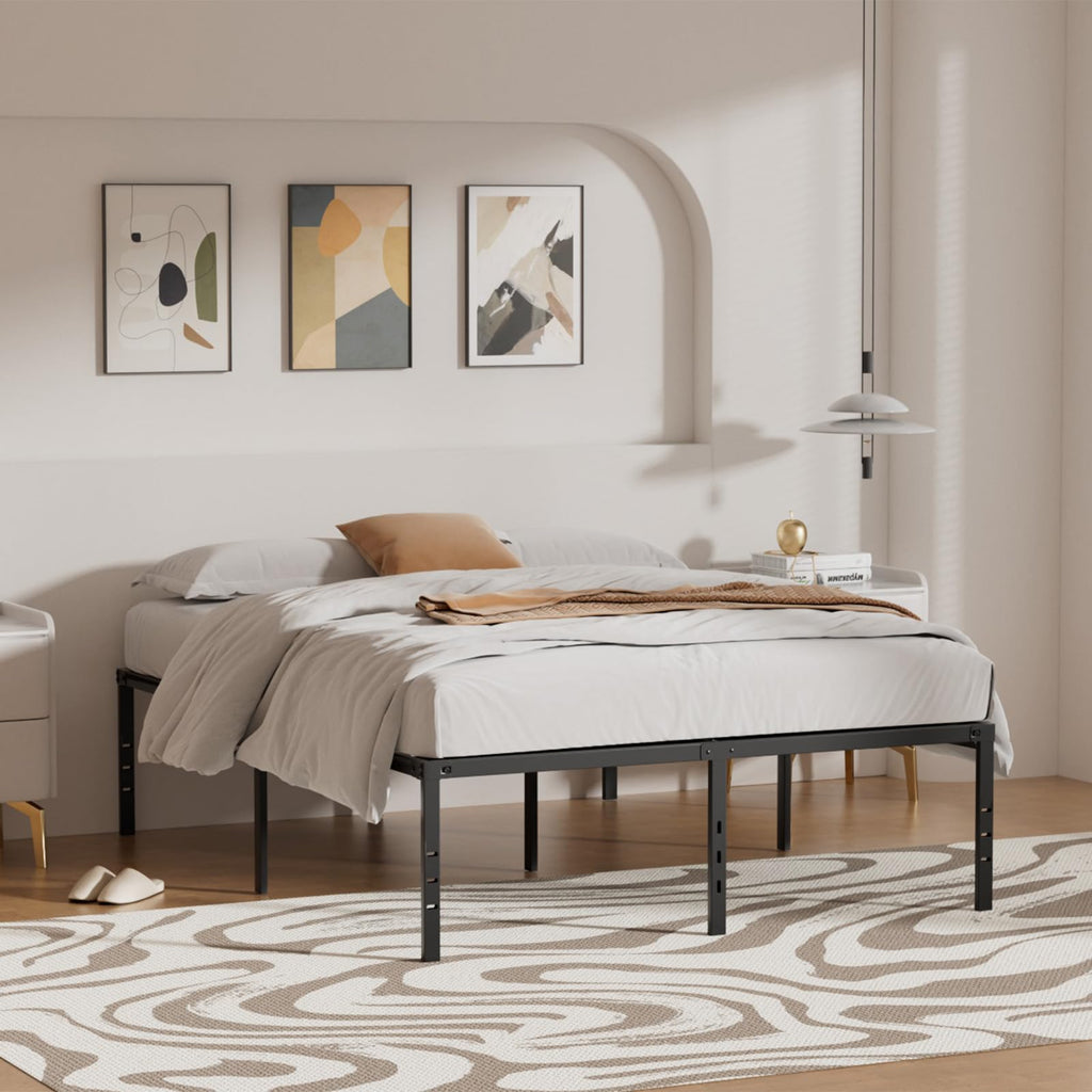 Queen Size Metal Bed Frame with Underbed Storage W2969
