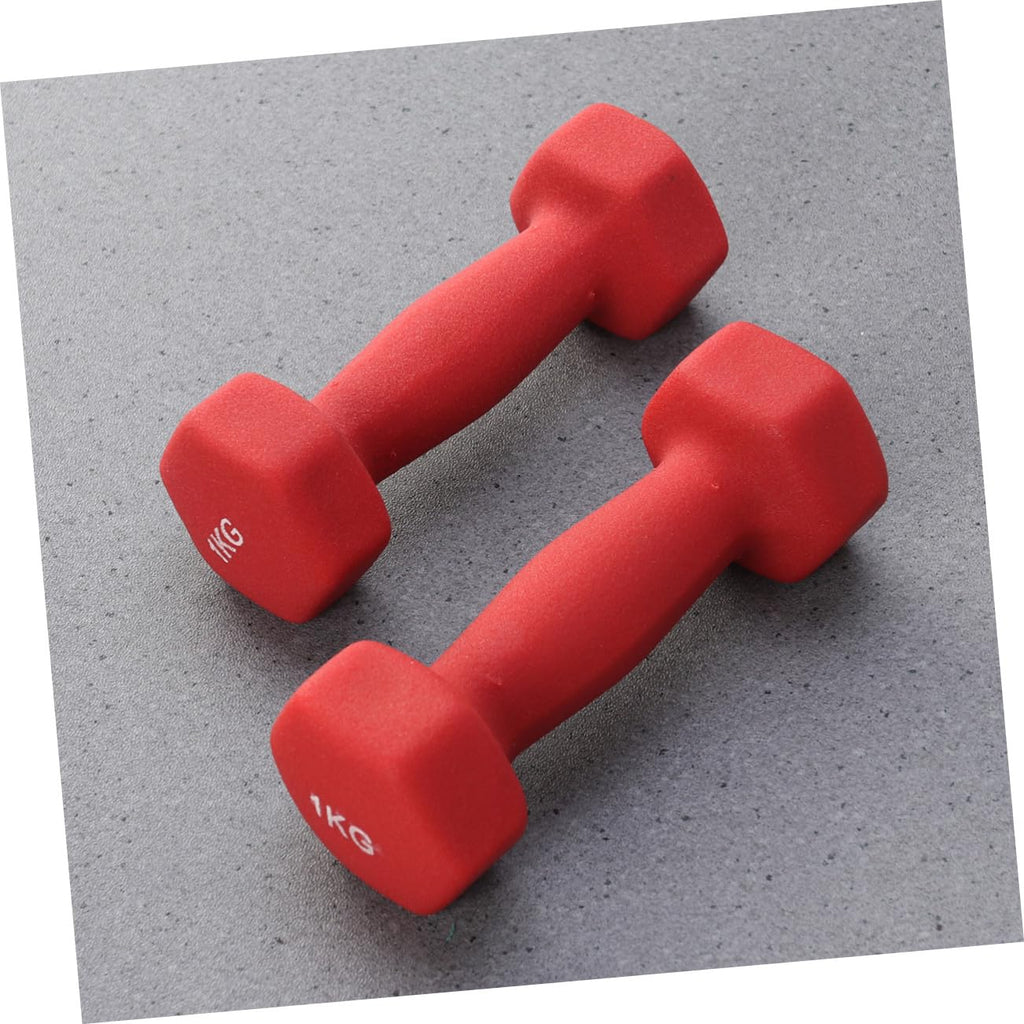 Ergonomic Hexagonal Neoprene Coated Dumbbells Red N52719