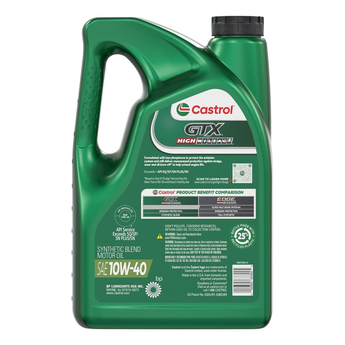10W-40 Synthetic Blend Motor Oil, 5 Quarts U4324