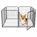 24 inch 8 Panel Portable Grey Metal Pet Playpen K732