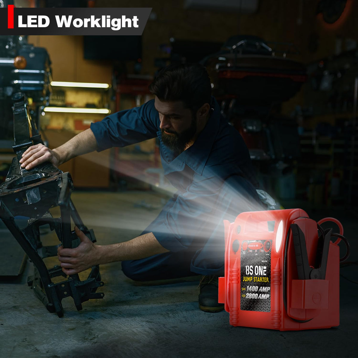 24V / 12V Heavy Duty Jump Starter with USB/DC Output and LED Light P616