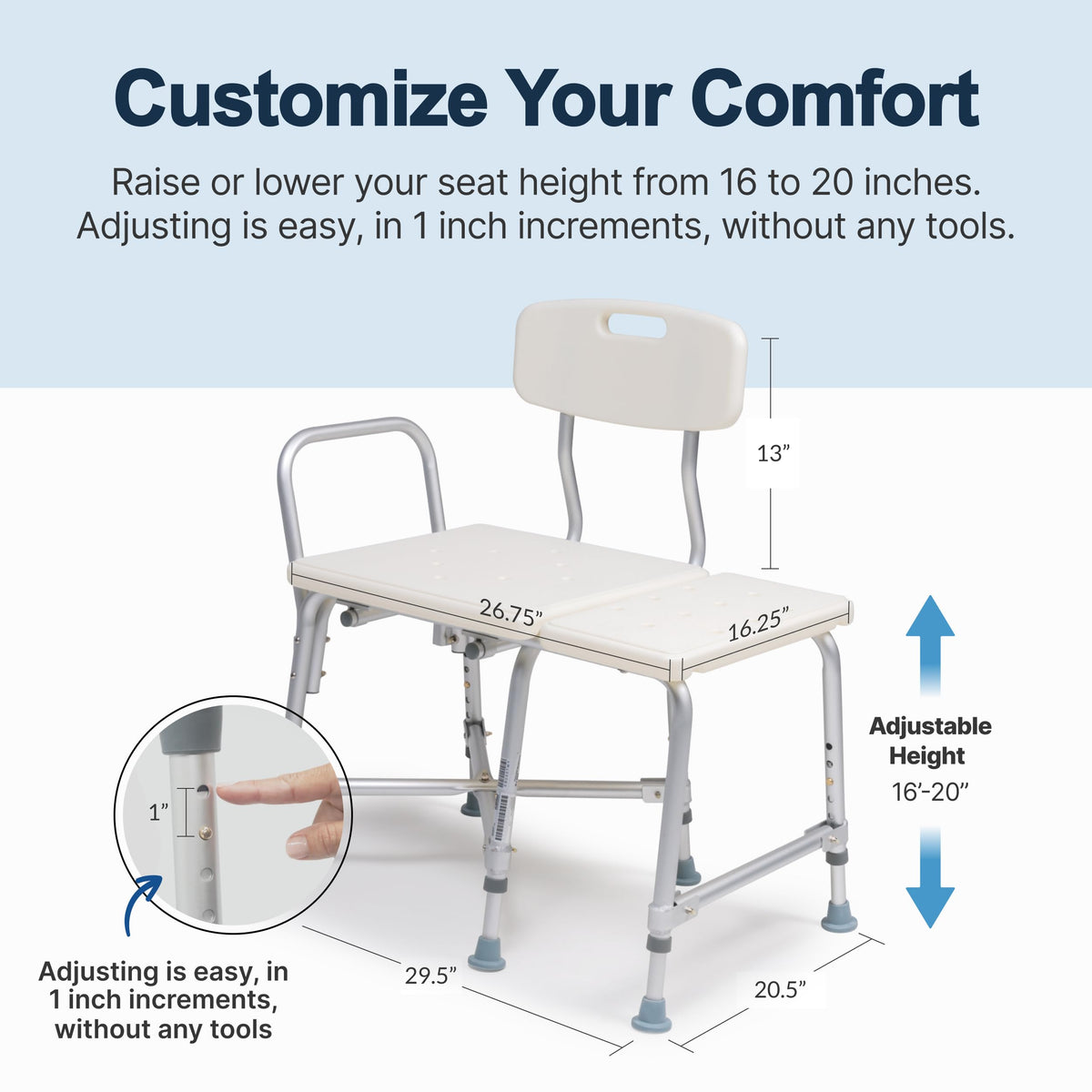 Heavy-Duty Bariatric Tub Transfer Bench I12271