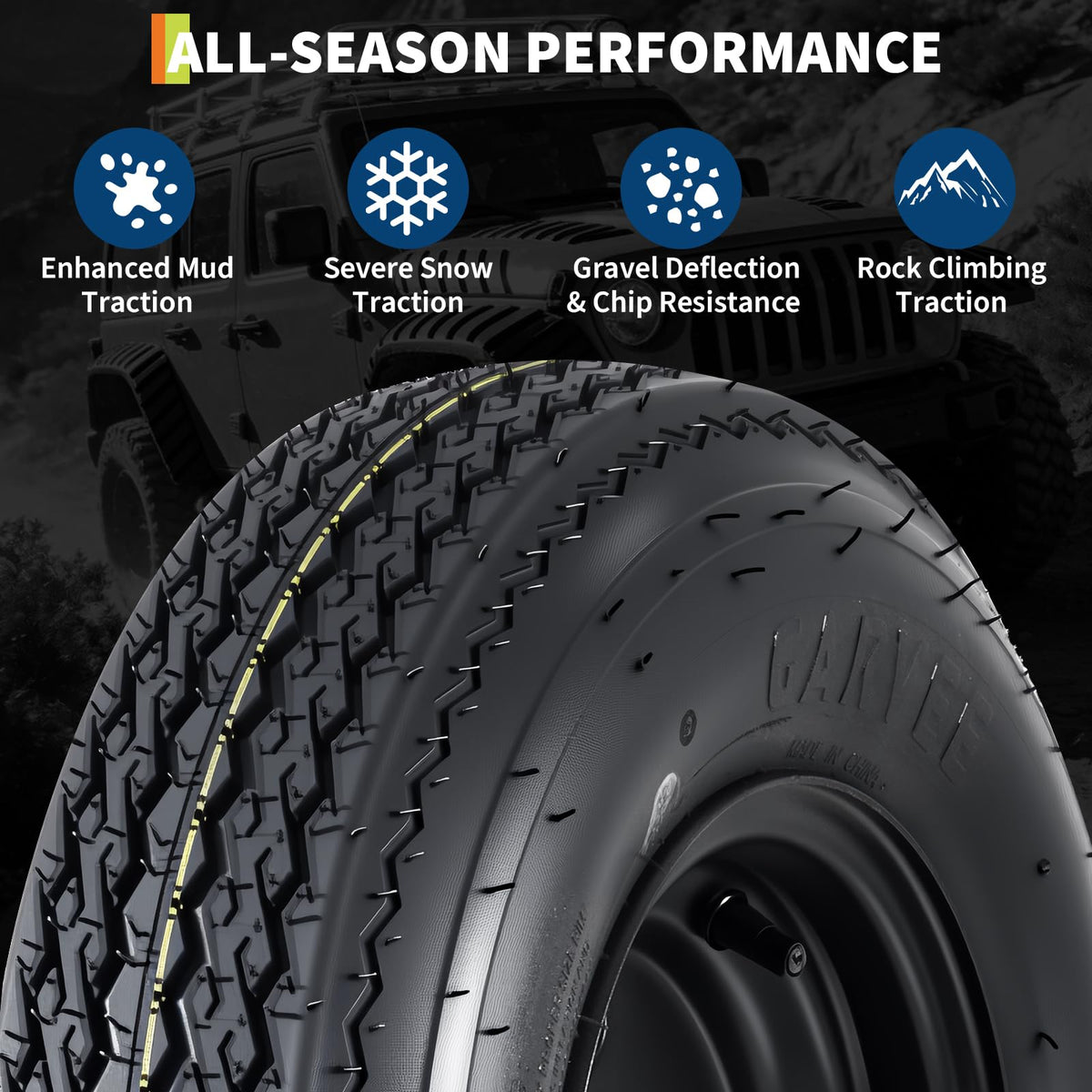 2-Pack Trailer Tire on Rim 4.80-8 4 Lug Black D213929