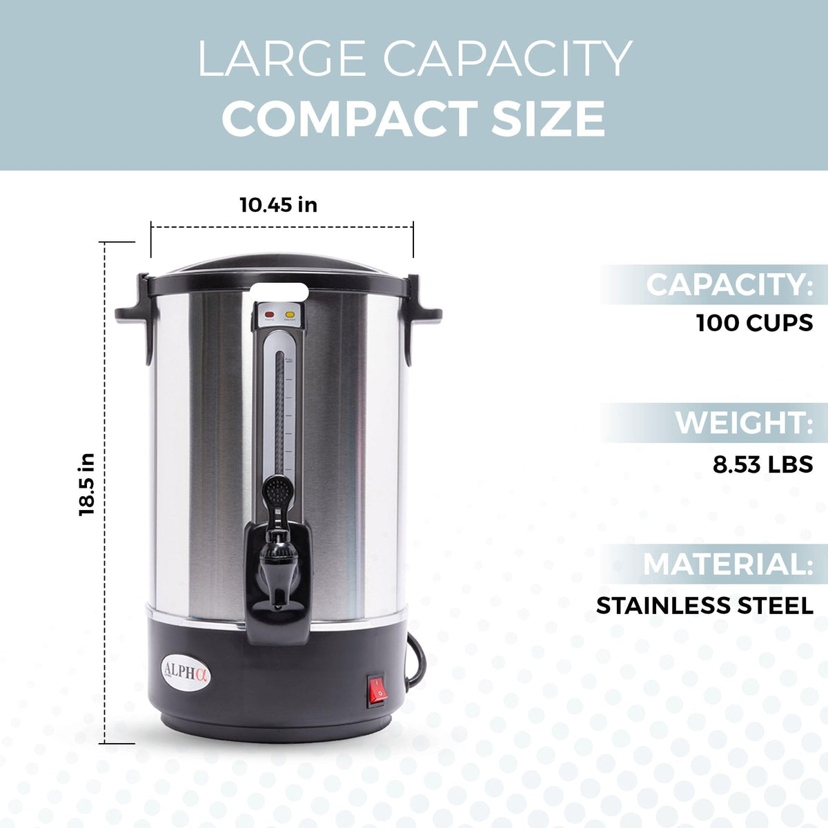 100 Cups Stainless Steel Electric Coffee Urn Q148066