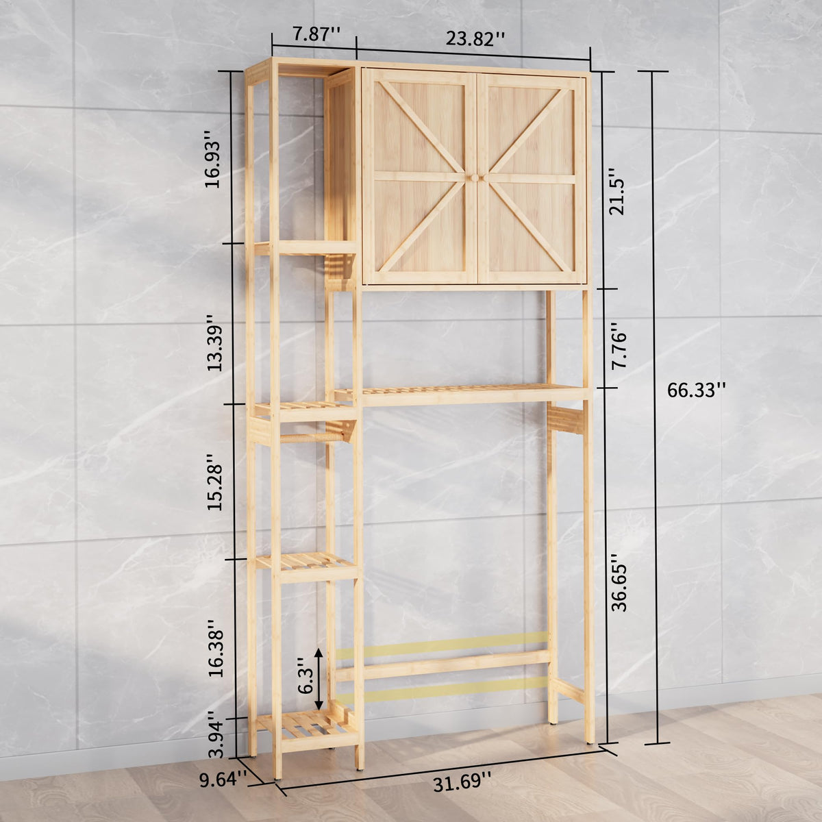 Bamboo Over-the-Toilet Storage Cabinet with Shelves H59255