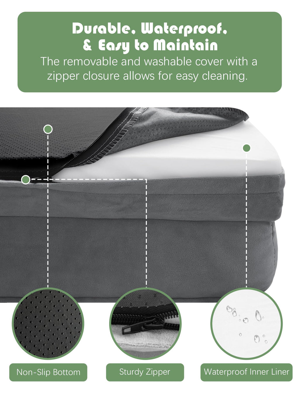 Orthopedic Dog Bed with Sides Grey L765553