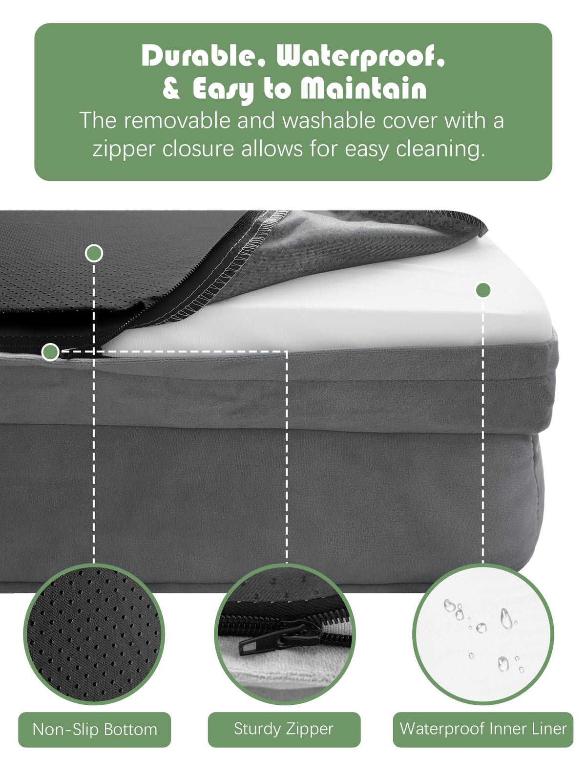 Orthopedic Dog Bed with Sides Grey L765553