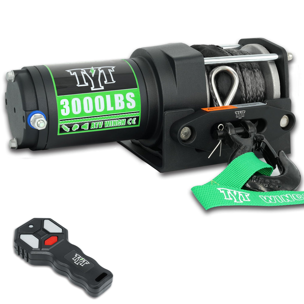 3000 lb 12V DC Electric Winch with Synthetic Rope F5086
