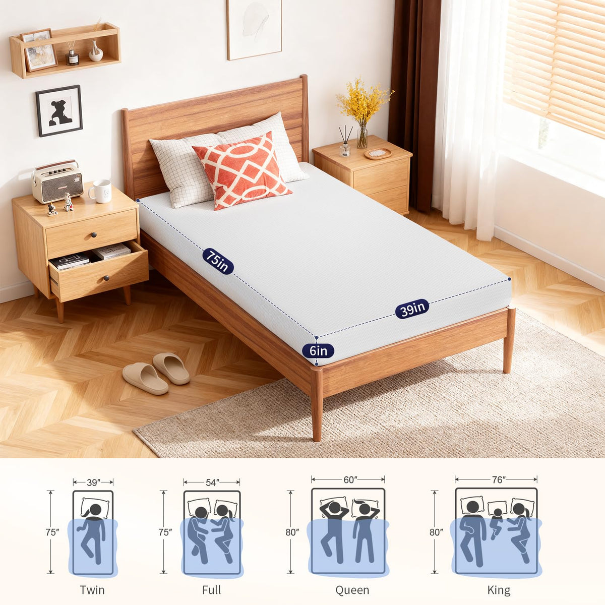 6 Inch Twin Gel Memory Foam Mattress H99535