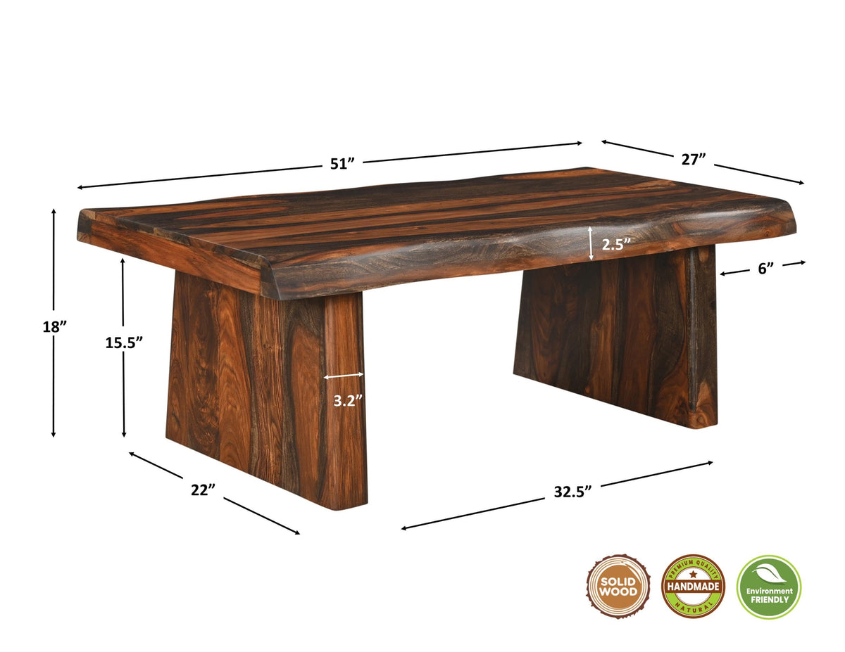 Live Edge Solid Wood Coffee Table V949
