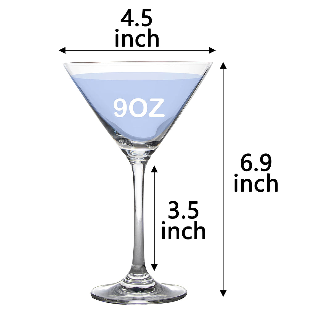 Clear 9 Ounce Set of 4 Martini Cocktail Glasses K529