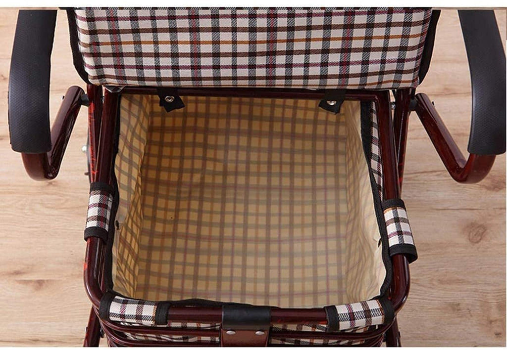 Folding Carbon Steel Rollator Walker Shopping Trolley A370
