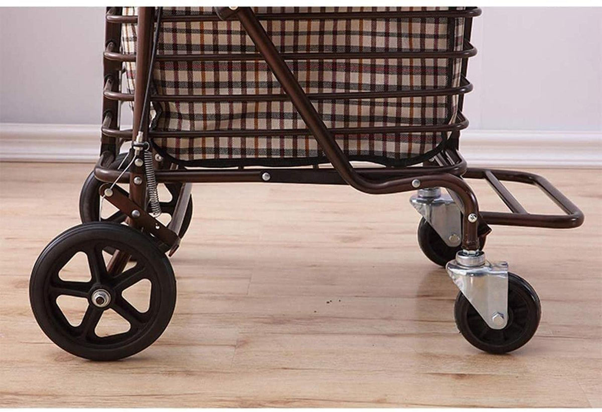 Folding Carbon Steel Rollator Walker Shopping Trolley A370