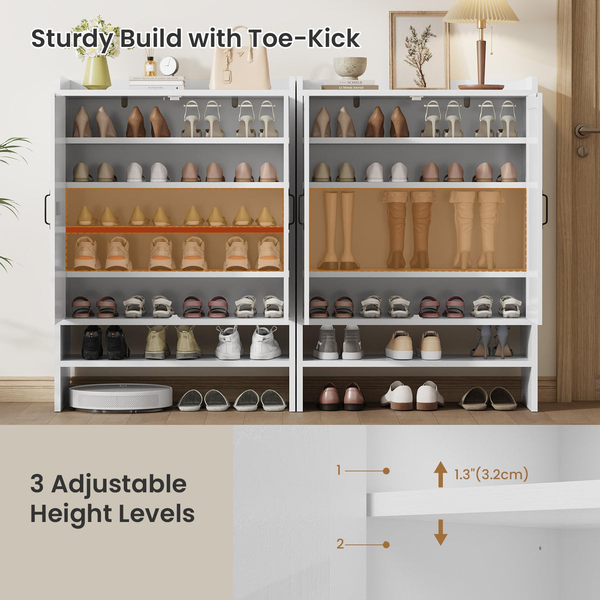 White 5-Tier Shoe Storage Cabinet X974163
