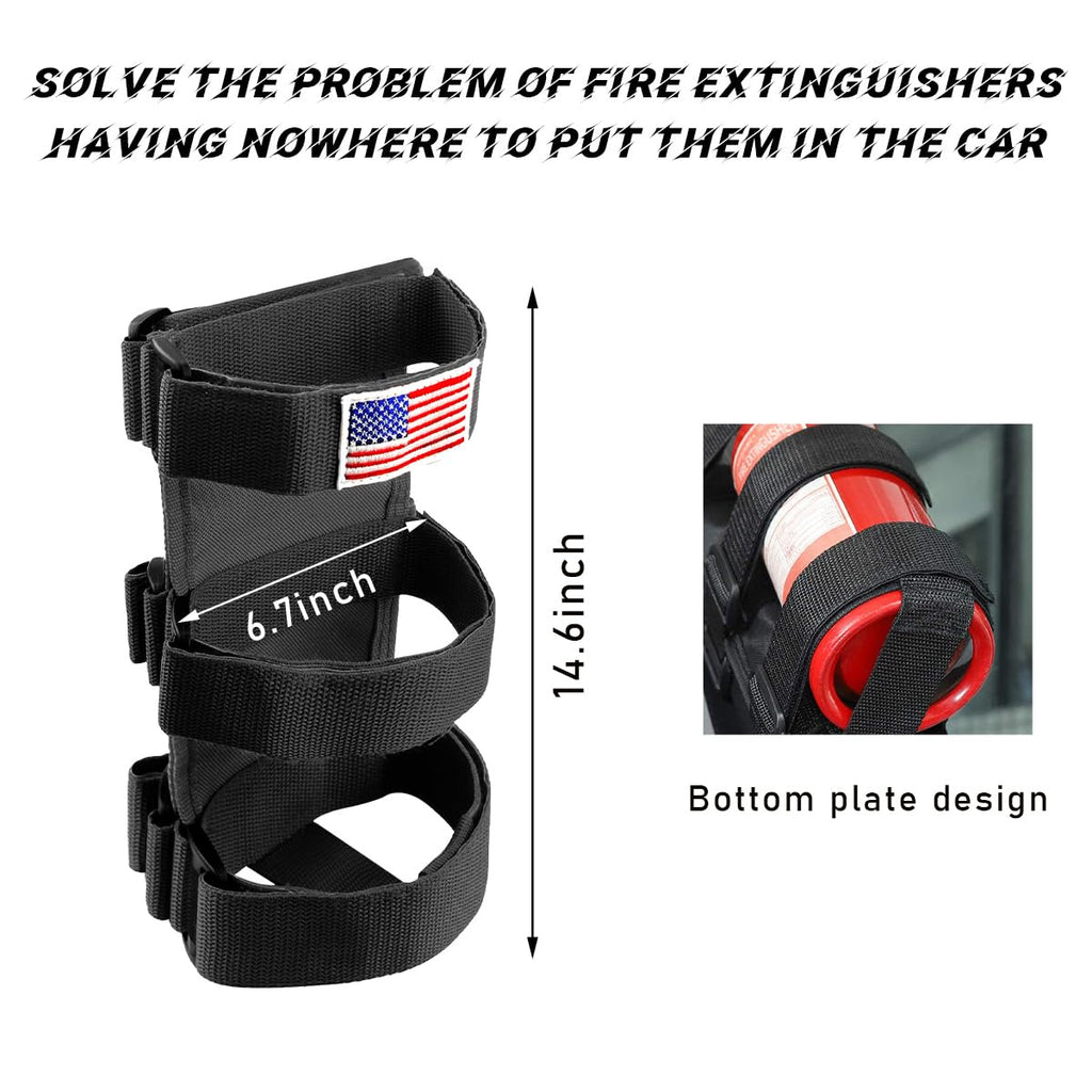 Adjustable Fire Extinguisher Holder with American Flag Pattern Strap Z945