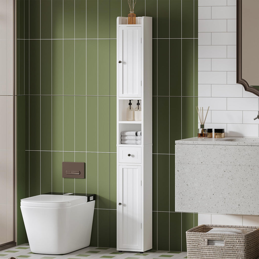 Narrow Bathroom Storage Cabinet with Drawer Q37860