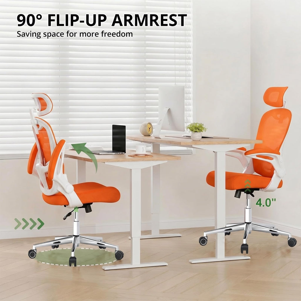Ergonomic Breathable Mesh Office Chair with Flip-Up Arms A197067