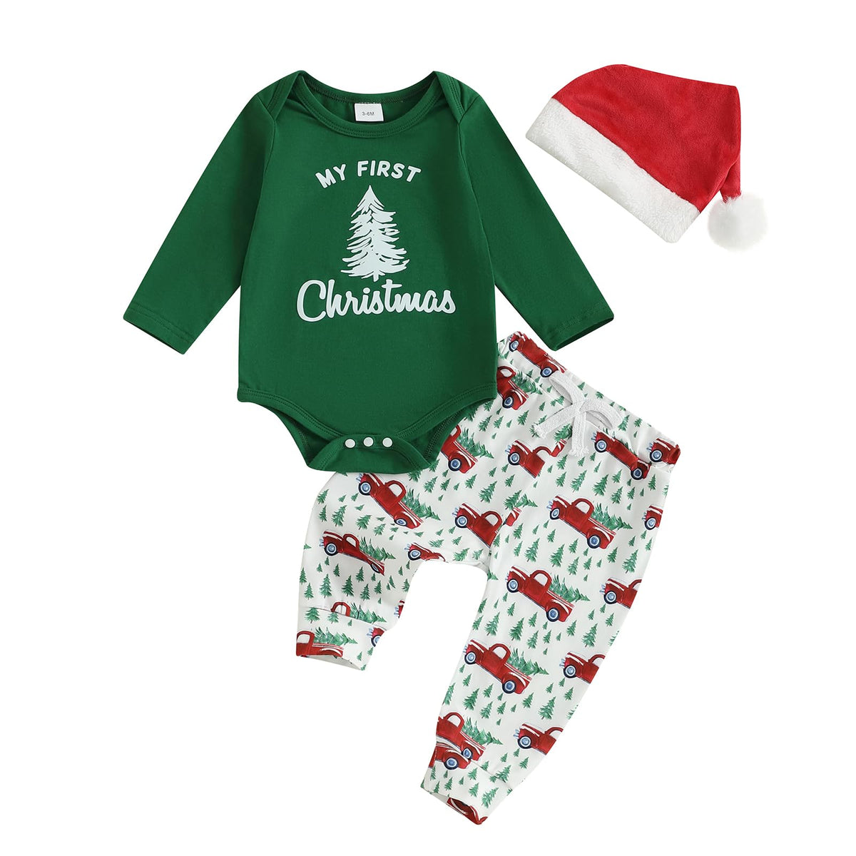 Christmas Baby Boy Outfit Newborn Romper Pant Headband O80750