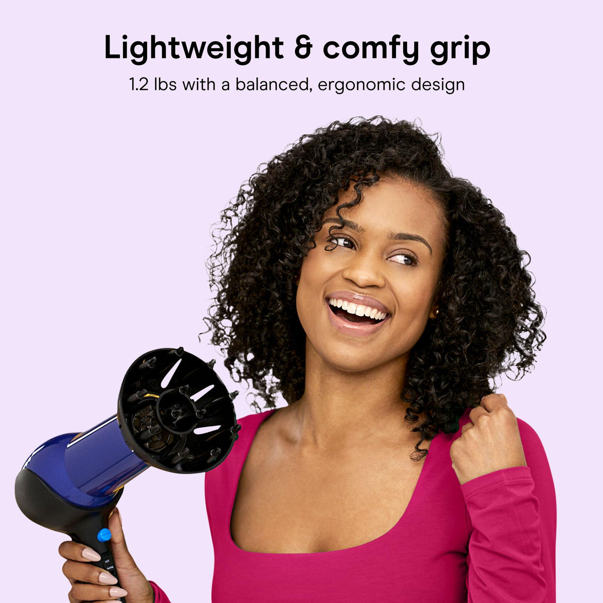 Lightweight 1875W Hair Dryer with Diffuser & Concentrator Attachments O27867