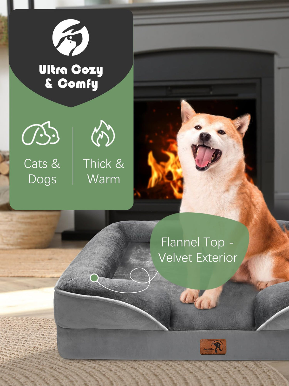 Orthopedic Dog Bed with Sides Grey L765553