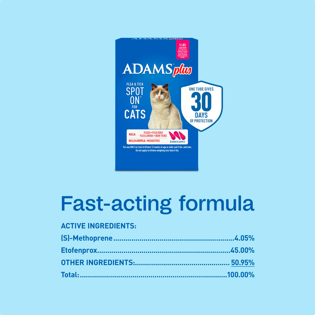 Flea and Tick Prevention Spot On for Cats 3 Pack R10274