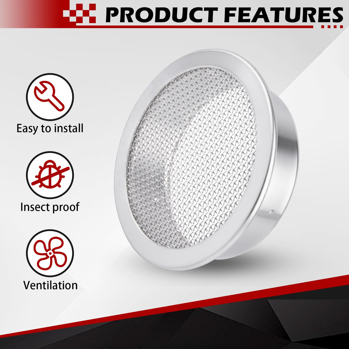 2-Inch Round Open Screen Vent 6 Pack V7950
