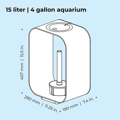 15 Acrylic 4-Gallon Aquarium with LED Lights R483