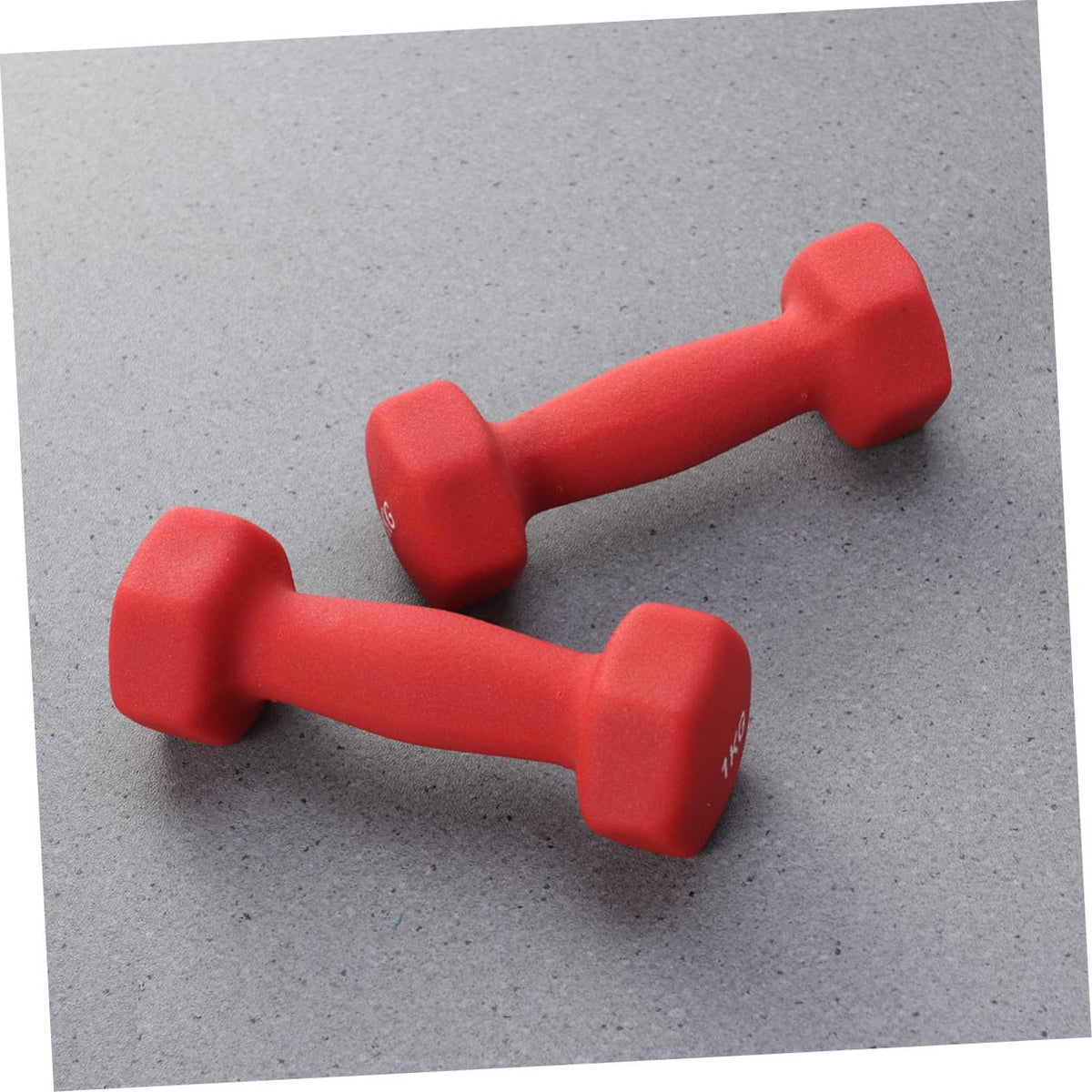 Ergonomic Hexagonal Neoprene Coated Dumbbells Red N52719