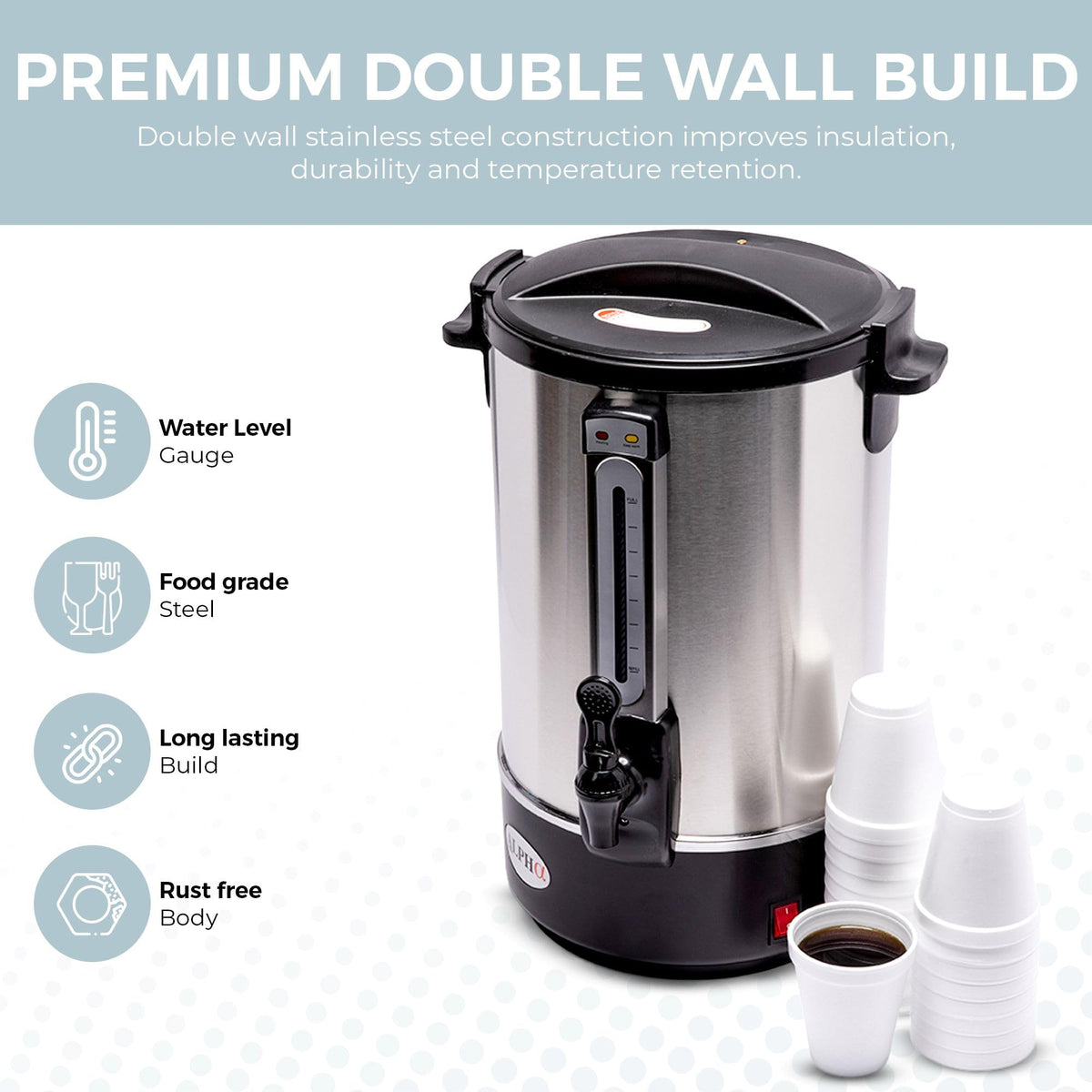100 Cups Stainless Steel Electric Coffee Urn Q148066