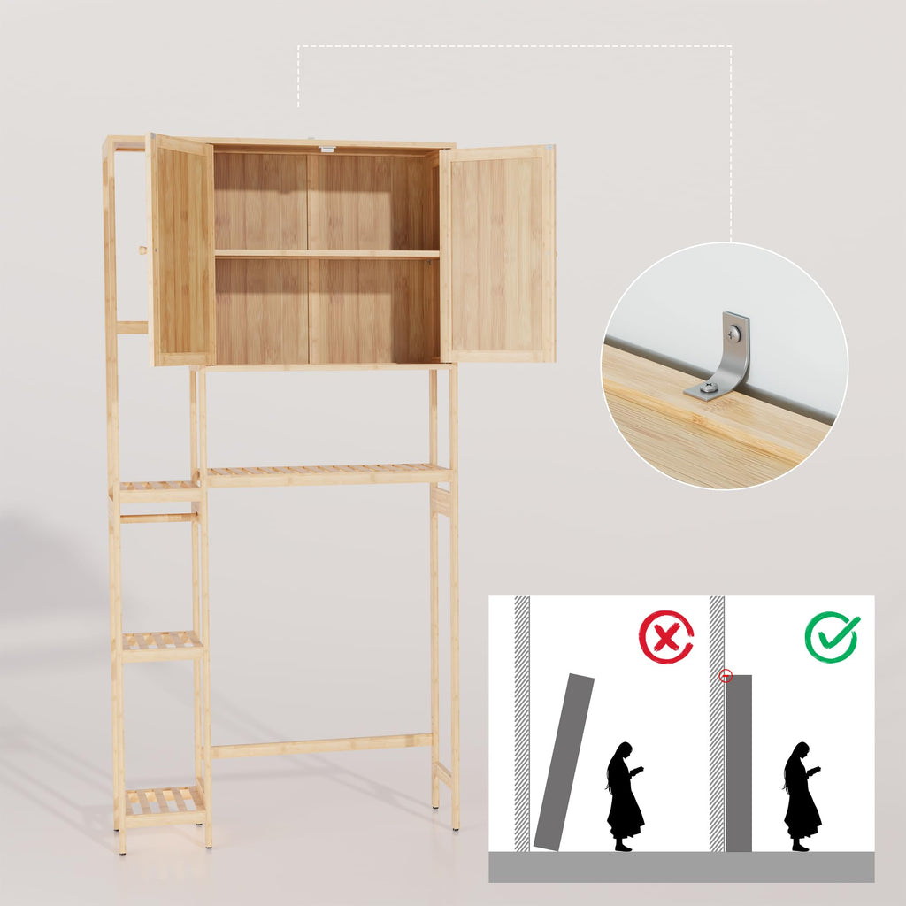 Bamboo Over-the-Toilet Storage Cabinet with Shelves H59255