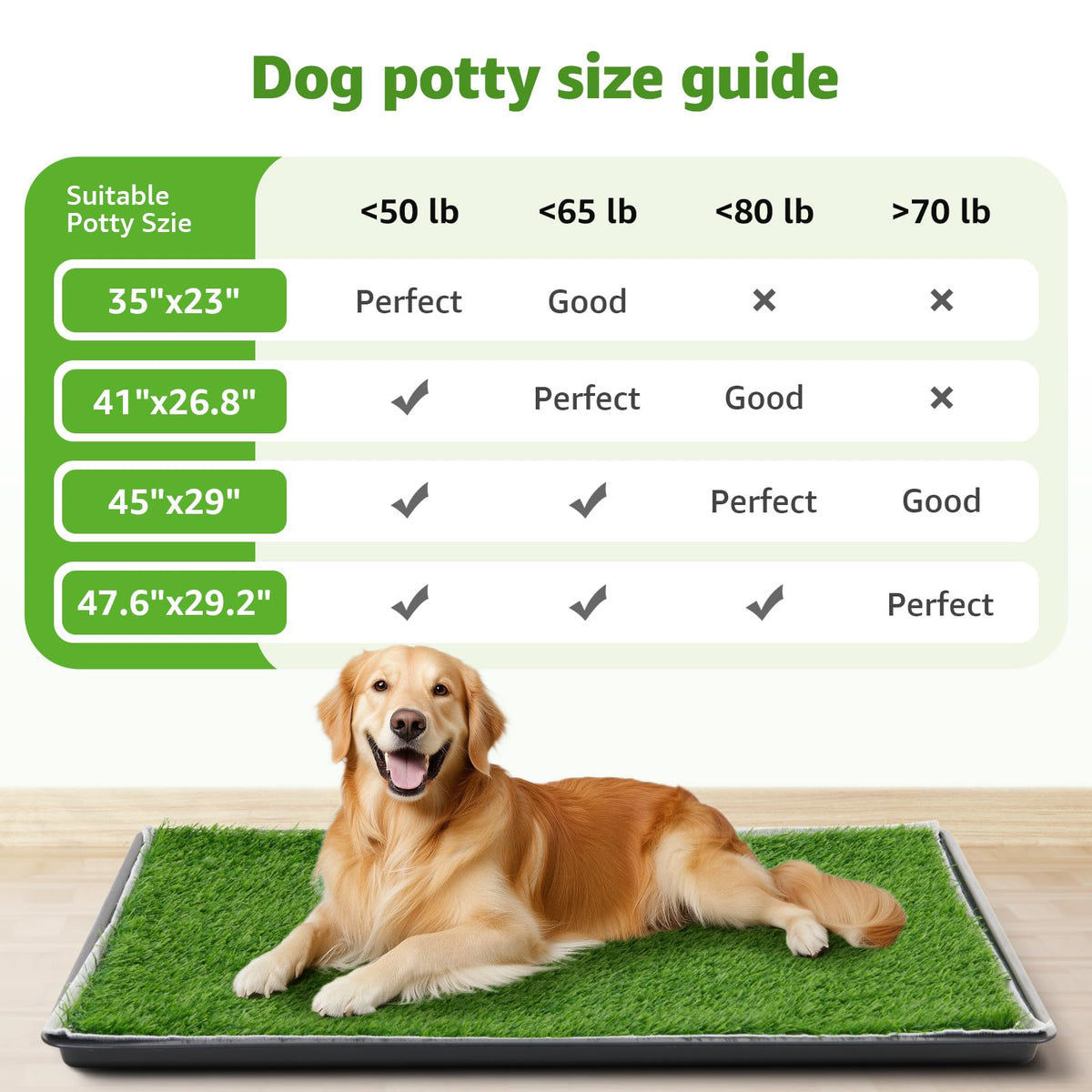 Large Dog Grass Pad with Tray 35x23in A937