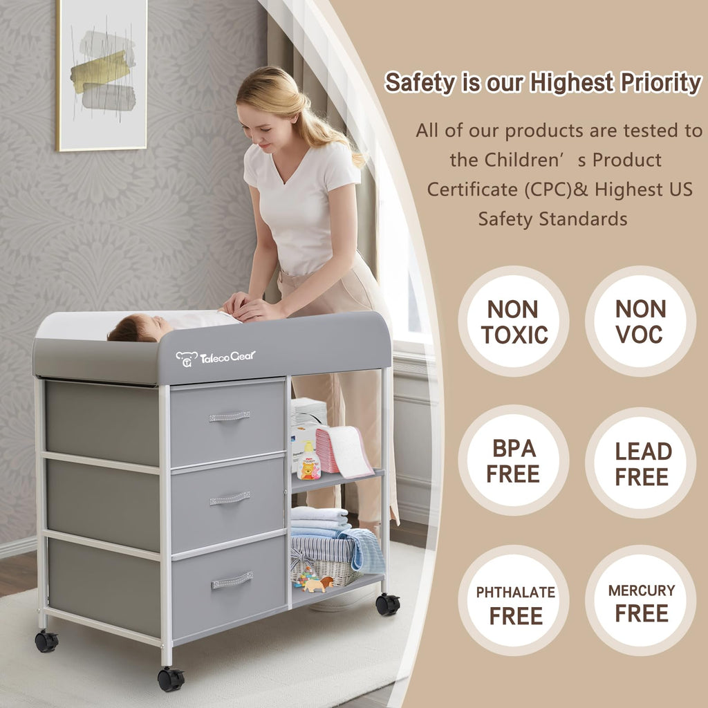 Portable Baby Changing Table with 3 Storage Baskets P317907