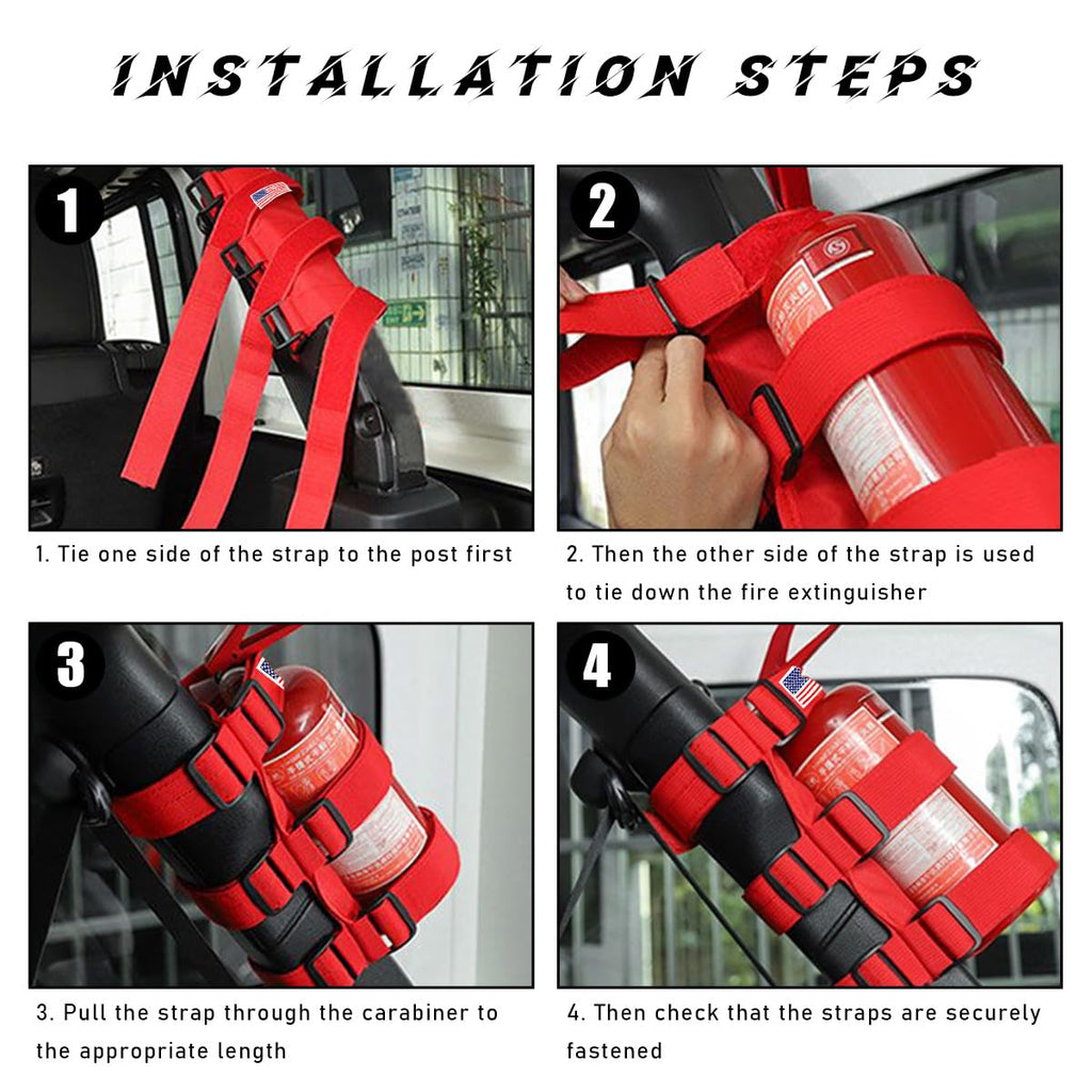 Adjustable Fire Extinguisher Holder with American Flag Pattern Strap Z945