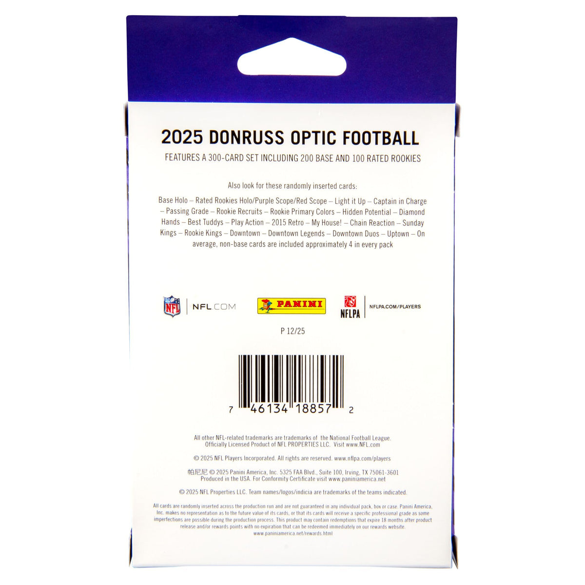 Football Trading Cards Hanger Box Y72066