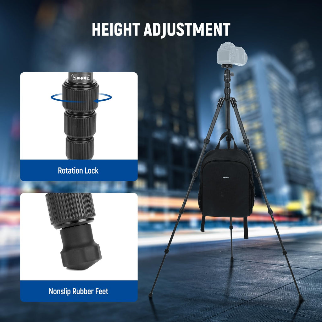 Carbon Fiber Camera Tripod Monopod 65" Lightweight Compact Travel DSLR Video Stand 360° Ball Head 13.2 lbs S8242