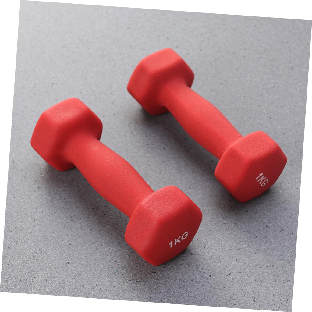 Ergonomic Hexagonal Neoprene Coated Dumbbells Red N52719