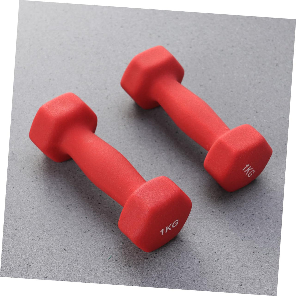 Ergonomic Hexagonal Neoprene Coated Dumbbells Red N52719