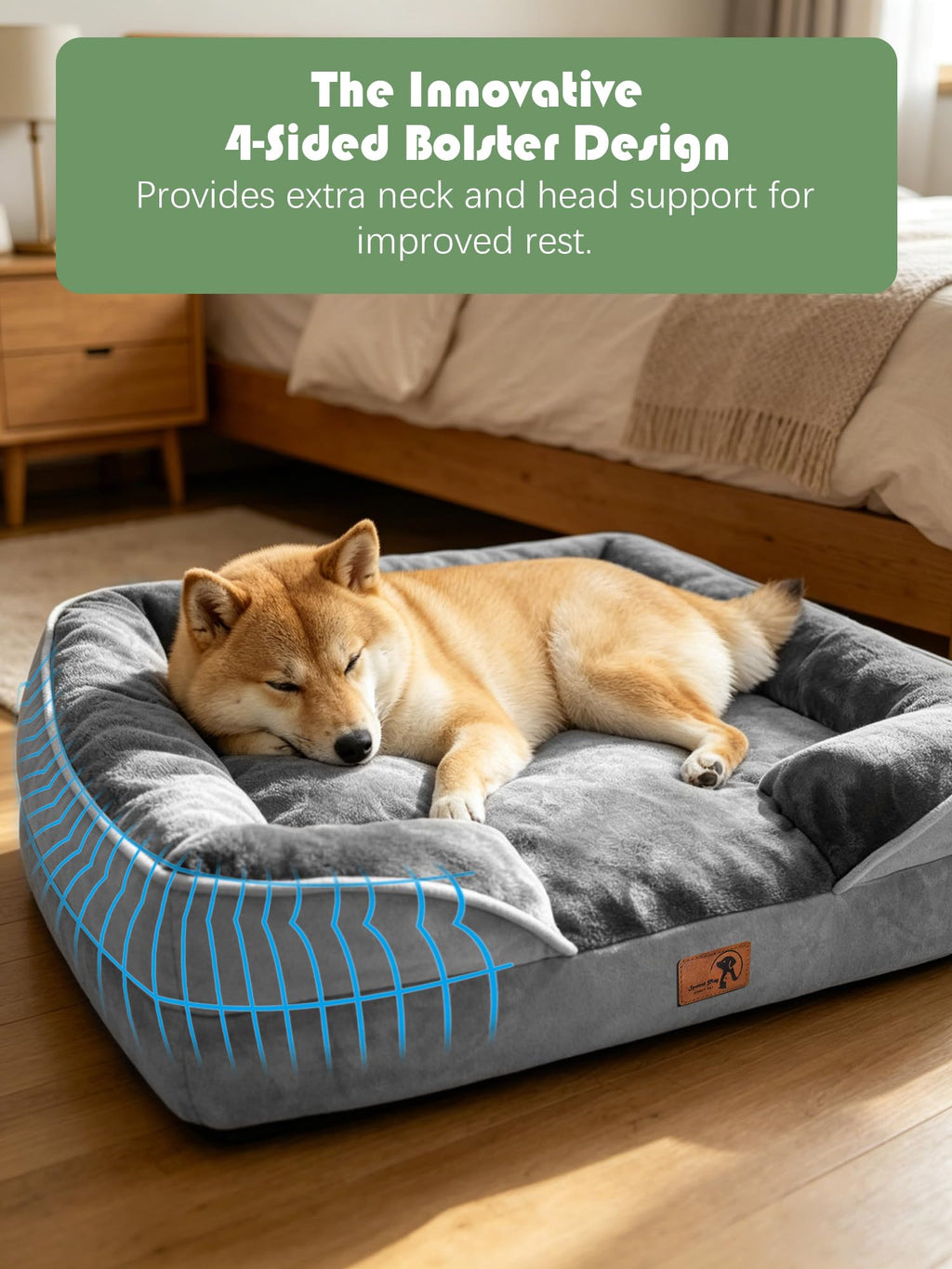 Orthopedic Dog Bed with Sides Grey L765553