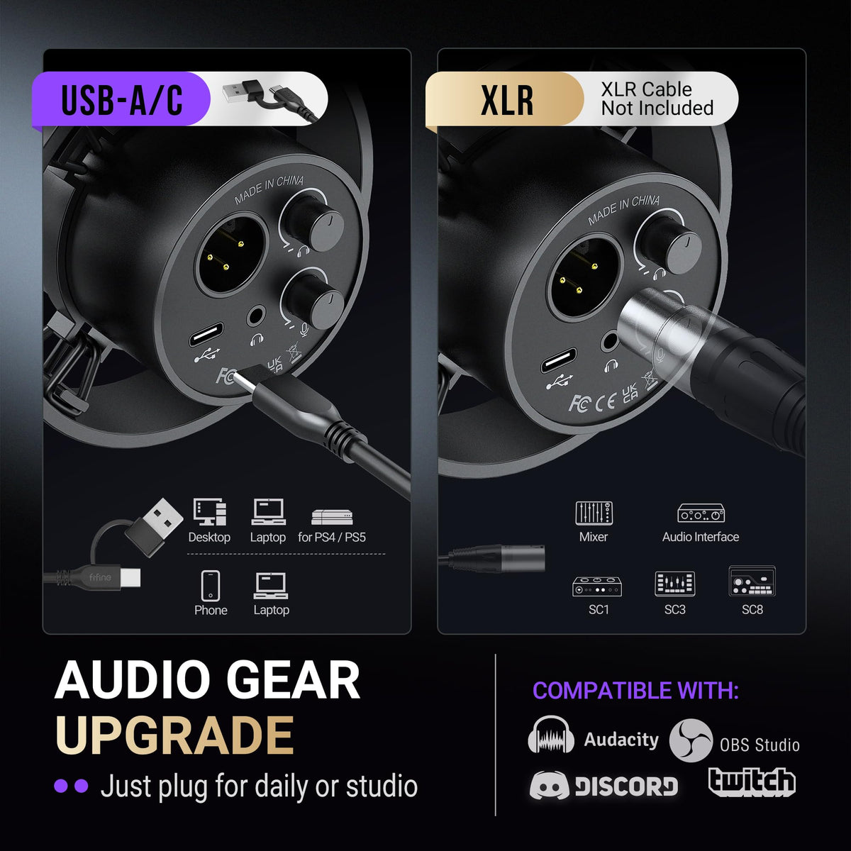 USB/XLR Dynamic Vocal Microphone Kit X473