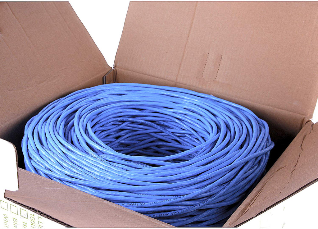 Blue Cat6 1000ft 23AWG UTP Ethernet Cable F130