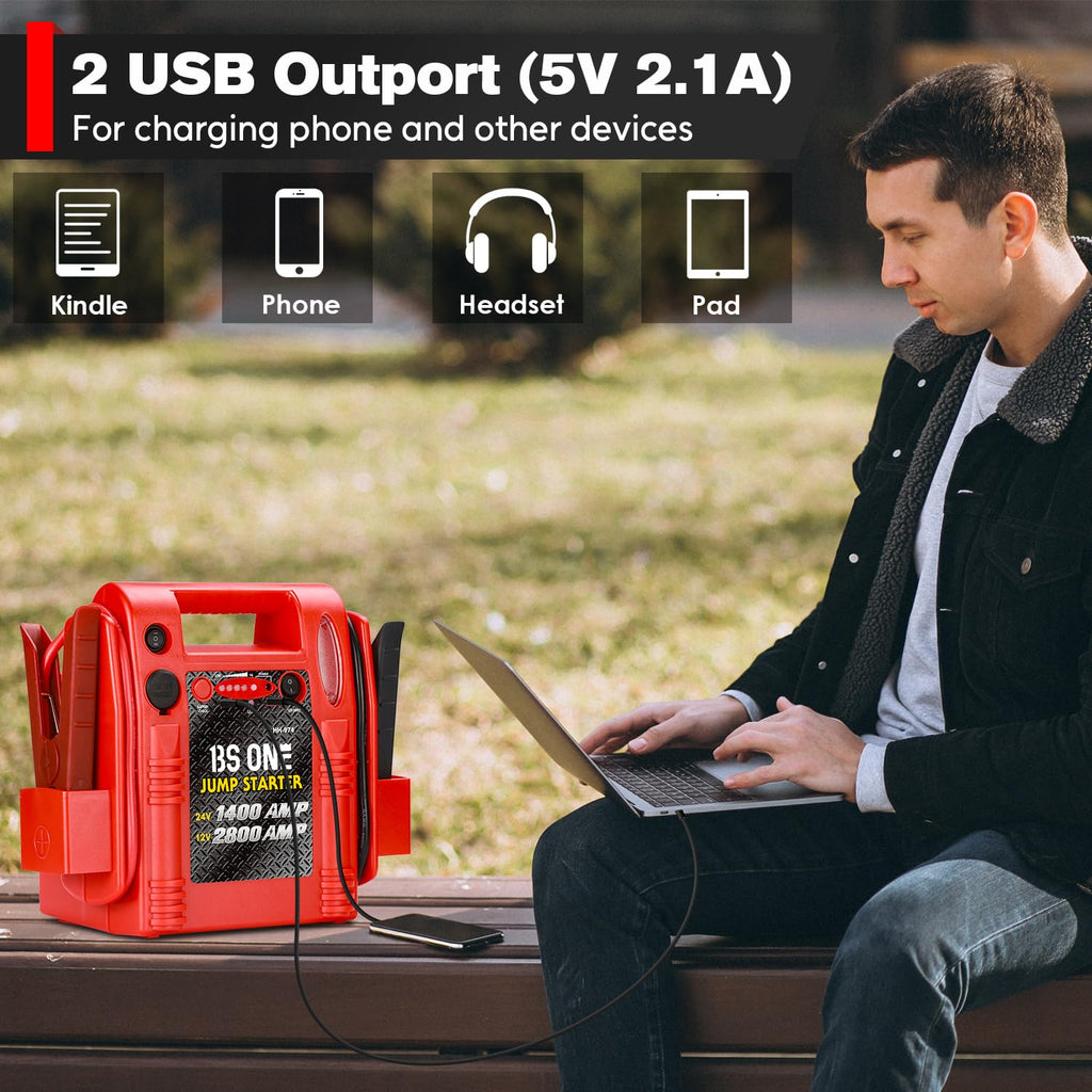 24V / 12V Heavy Duty Jump Starter with USB/DC Output and LED Light P616